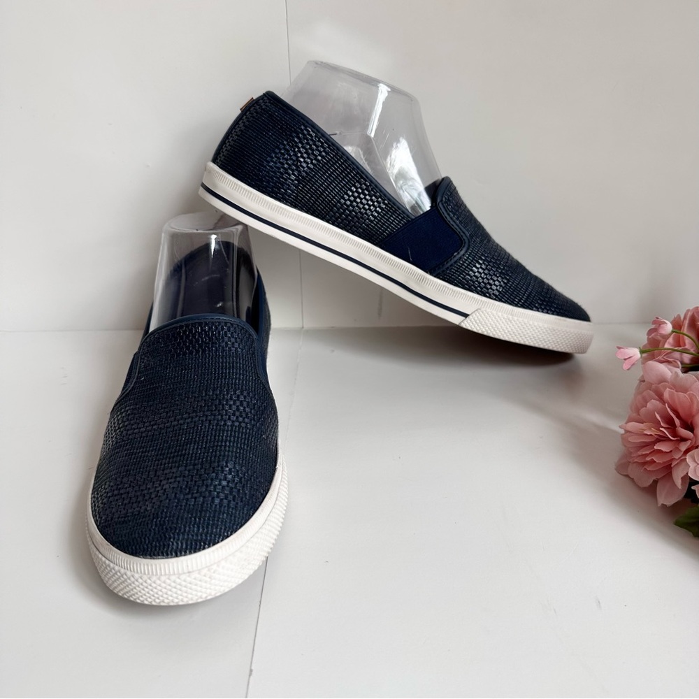 LAUREN Ralph Lauren Jinny Blue Woven Slip On Sneaker Shoes